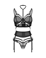 Black set with embroidered details