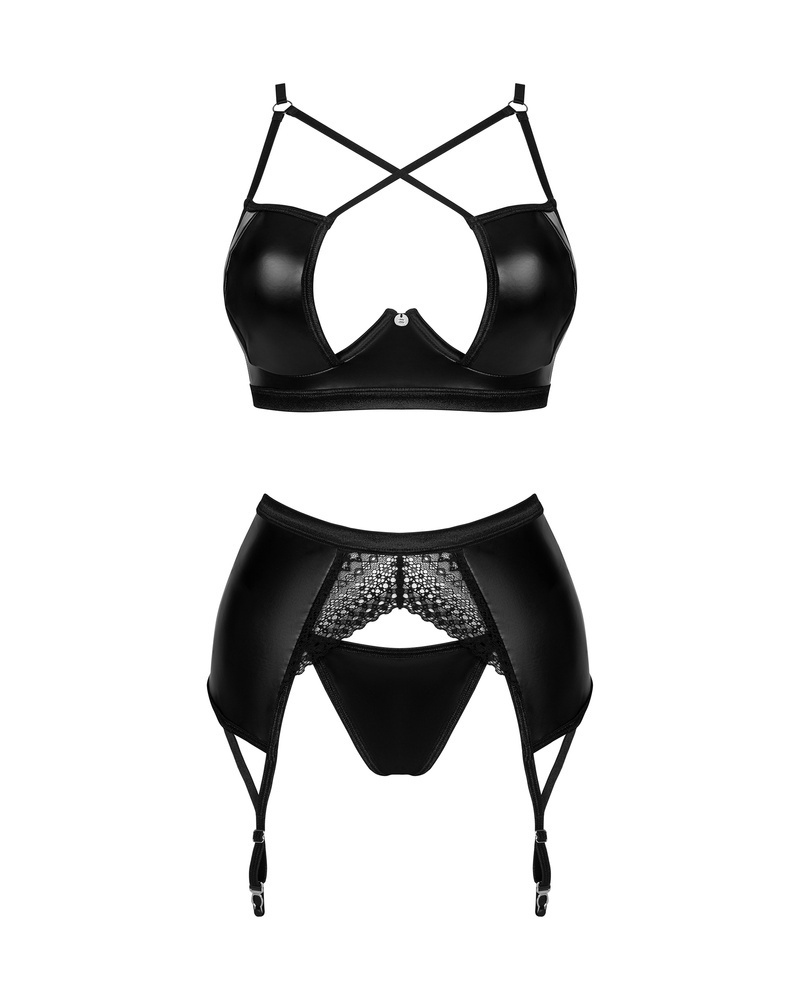 Set: reggiseno, reggicalze e perizoma