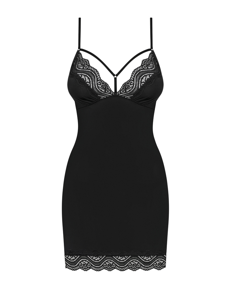 Chemise nero con perizoma