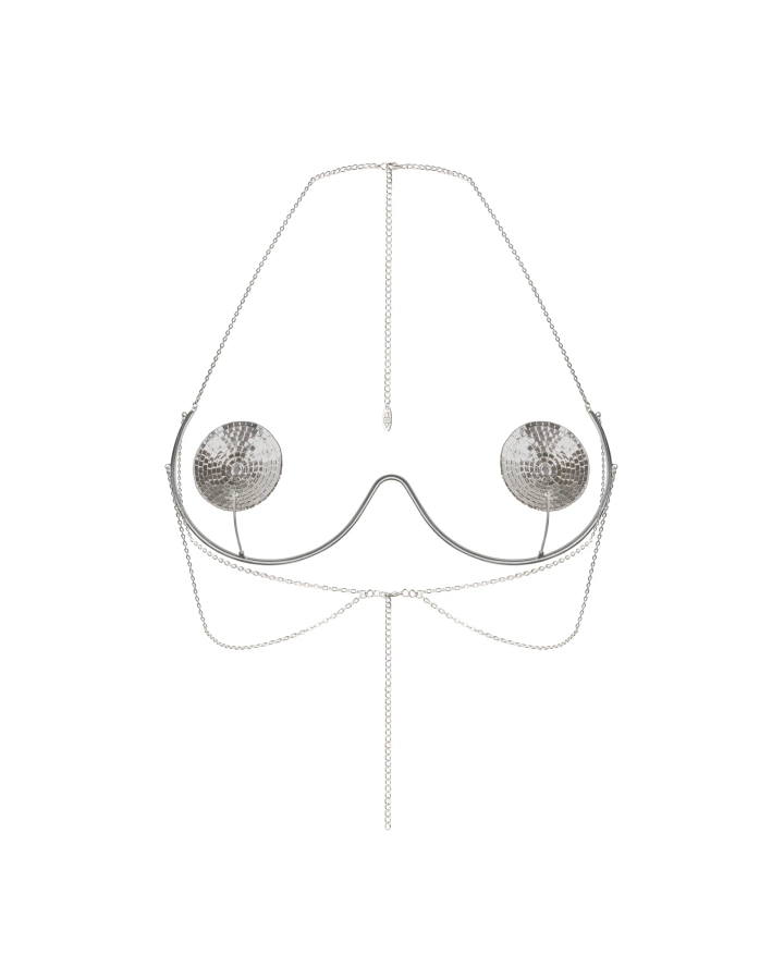 Jewelry bra with nipple covers