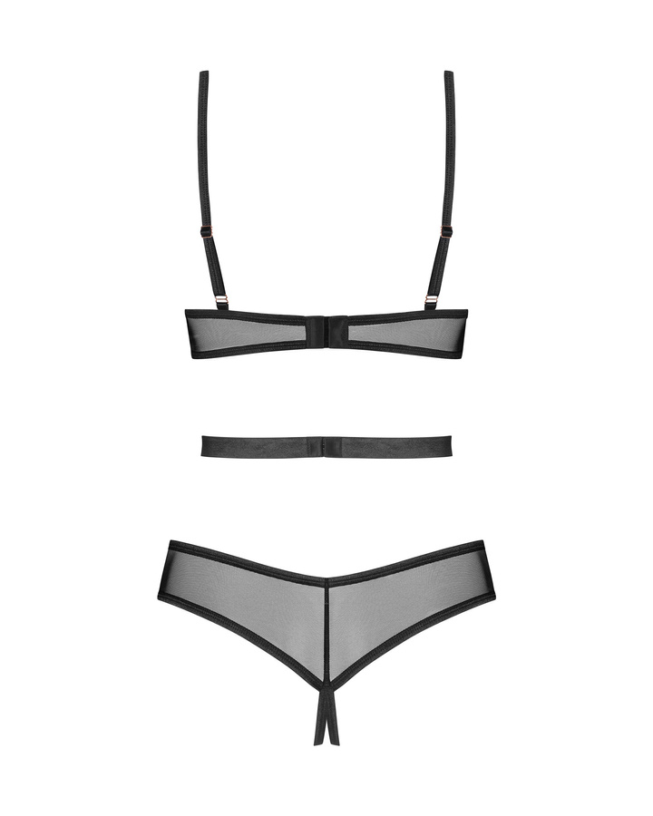 Crotchless, black adjustable bodysuit