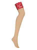 Stockings with red lace