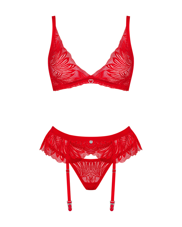 Red set with garter belt