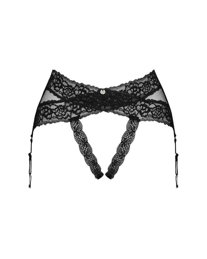 Black, crotchless garter belt