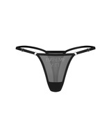 Black thong with rhinestone decoration