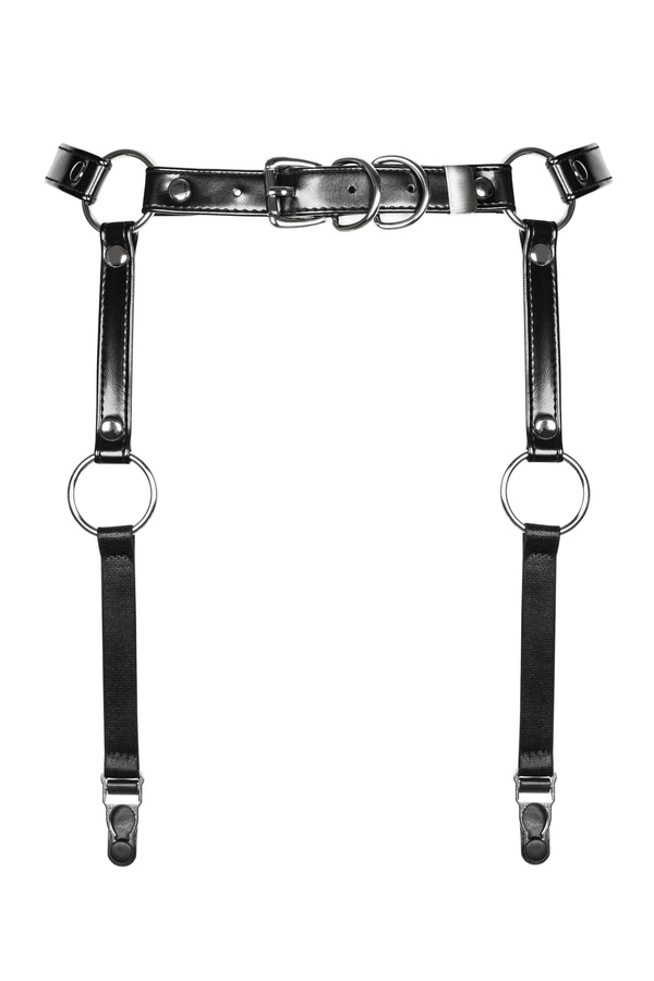 Black harness garter belt