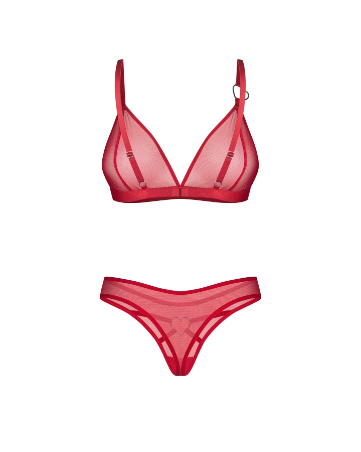 Red set with decorative heart