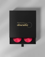 Red natural leather nipple covers