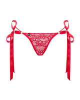 Red thong with bows