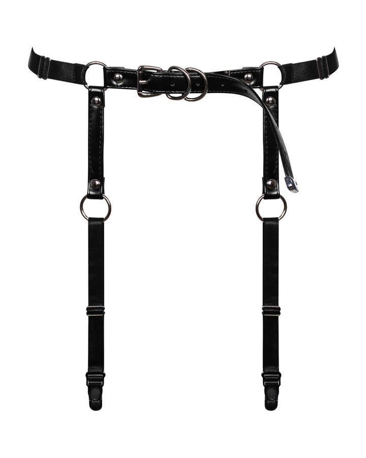 Black garter belt harness