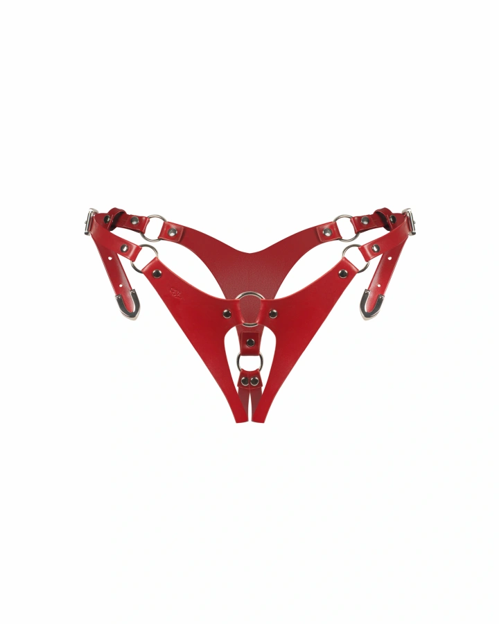 Crotchless thong with adjustable straps