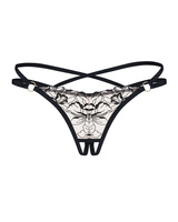 Crtochless thong with crossing straps