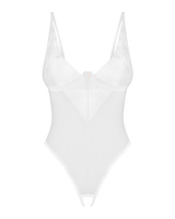 White, open-crotch teddy