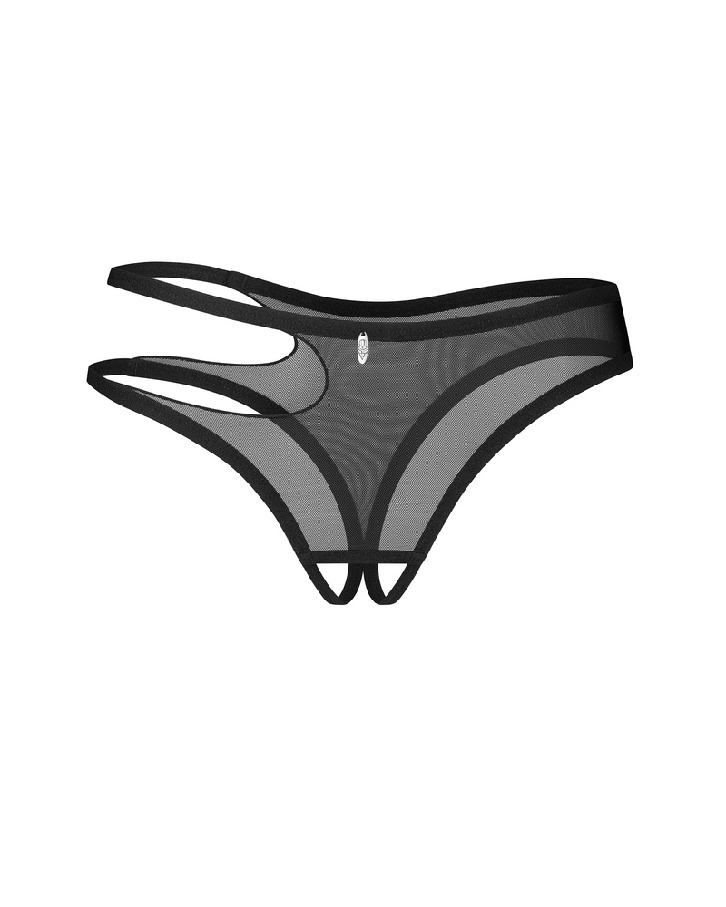Crotchless thong with cutout