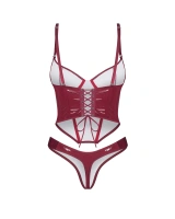 Corset with black lacing & thong