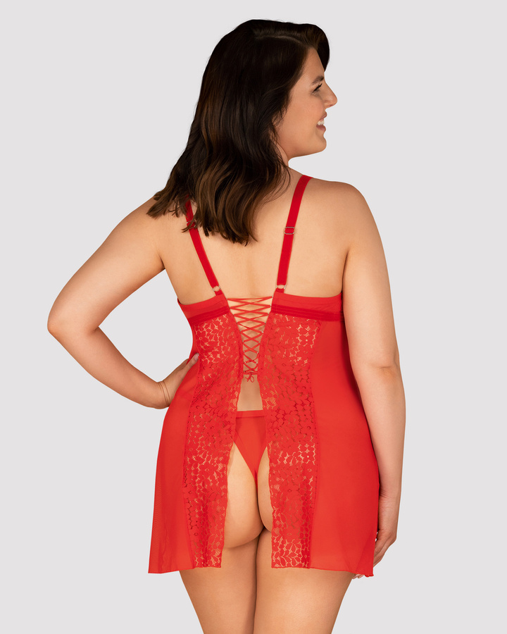 Red chemise with lacing