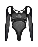 Black teddy with high cut on the hip