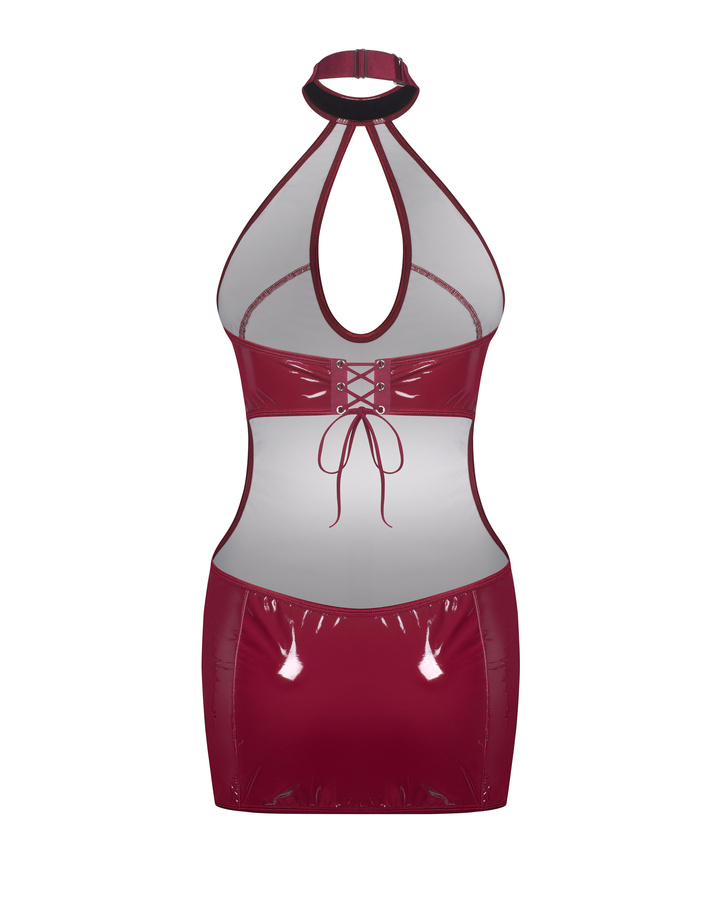 Dress with deep neckline & choker