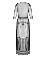 Black, long peignoir