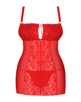 Camicia da notte rossa con allacciatura