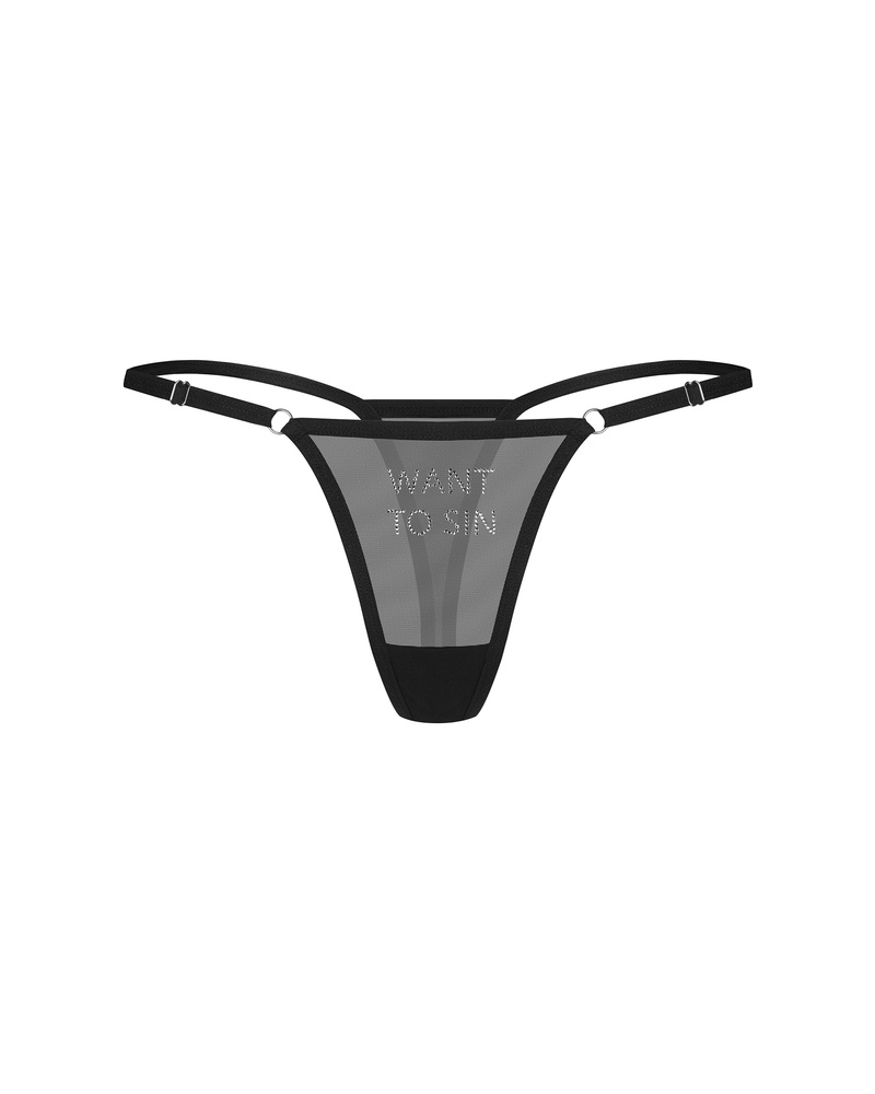 Thong with inscription “Want to Sin”