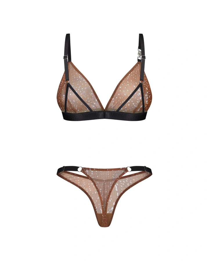 Leopard-print lingerie set