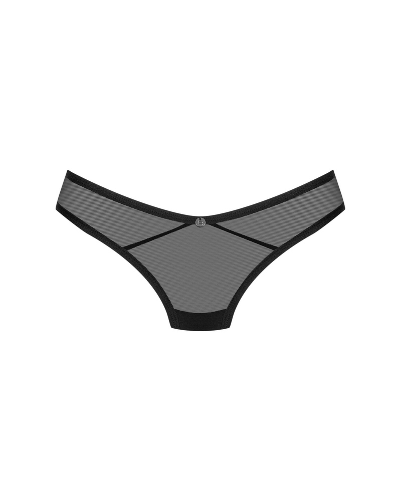 See-through, black thong