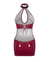 Dress with deep neckline & choker