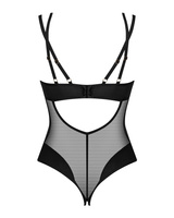 Black teddy with open crotch