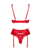 Red set: bra, garter belt, thong