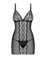 Black chemise and thong