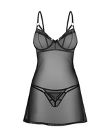 Black chemise with cut on the back