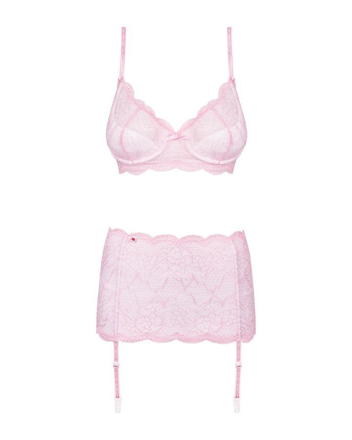 Pink set with garter belt