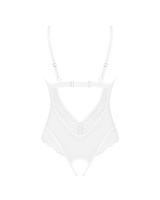 White, crotchless teddy