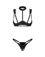 Set nero: reggiseno con choker e perizoma
