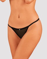 Black thong with open crotch