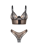 Shimmer top & crotchless thong