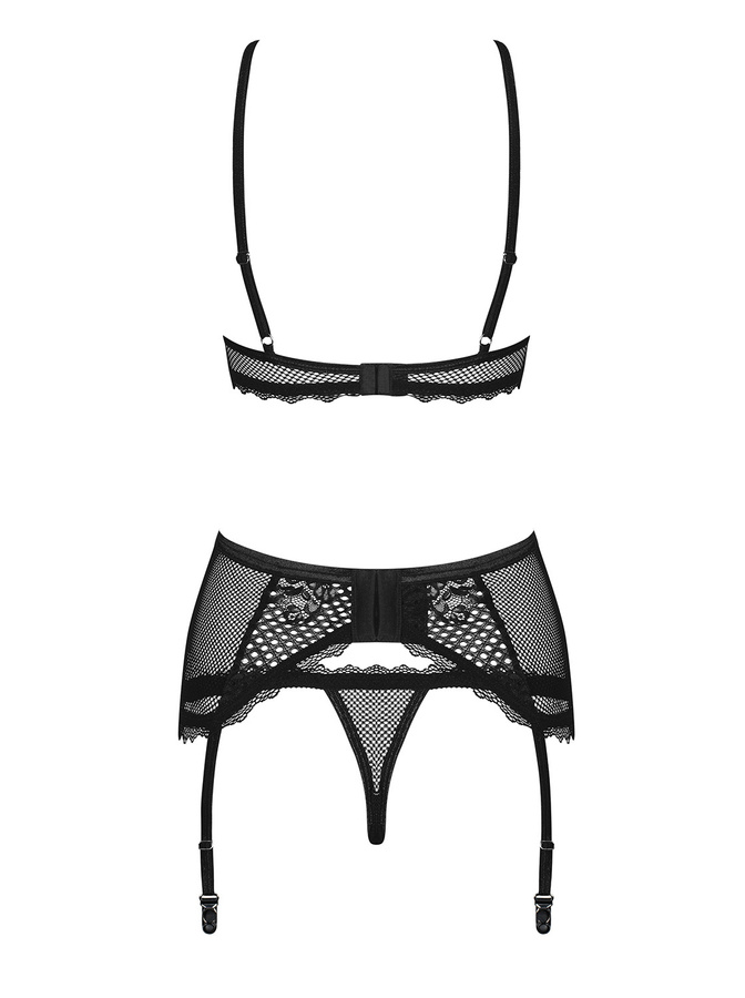 Black, seductive set with a garter belt