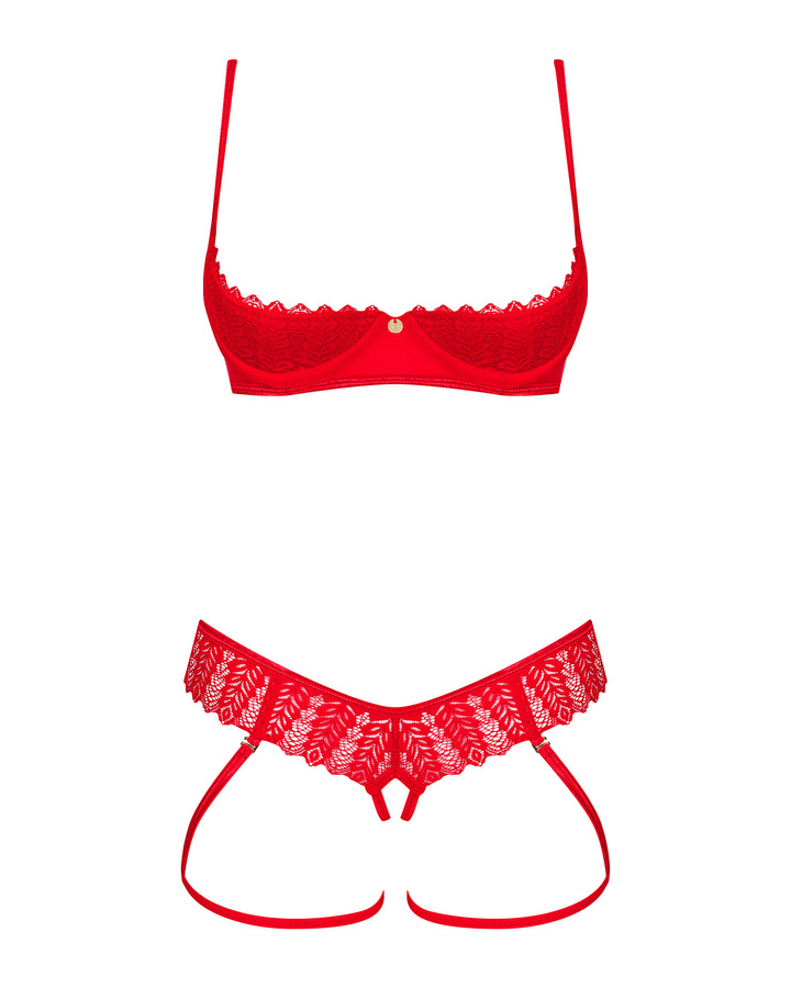 Set: reggiseno senza coppe e perizoma aperto sul cavallo