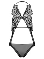 Black teddy with wings pattern