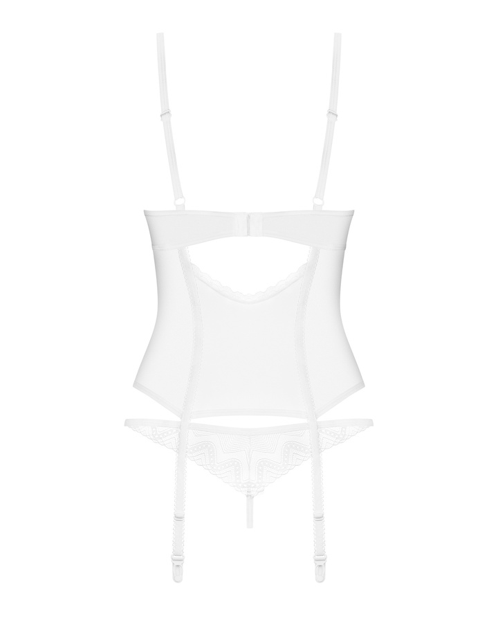 White, transparent corset and thong