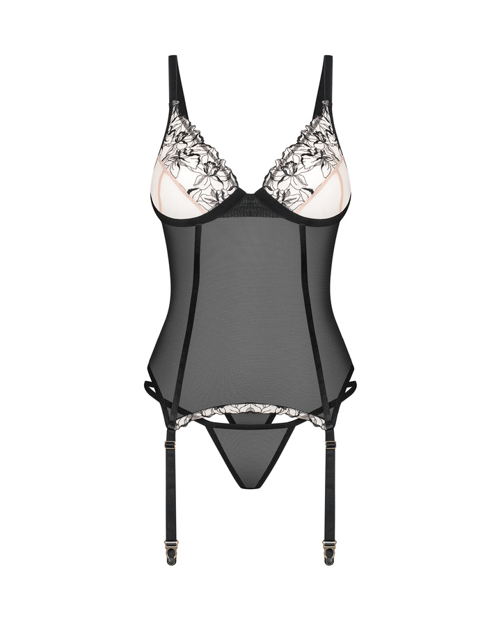 Corset adorned with floral embroidery