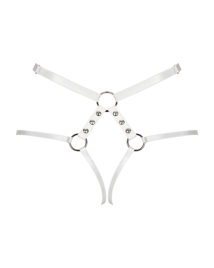 White, leather harness