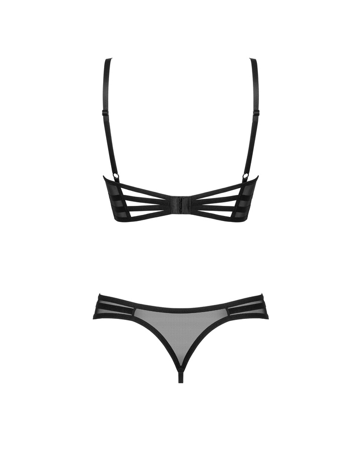 Set: reggiseno senza coppe e perizoma aperto sul cavallo