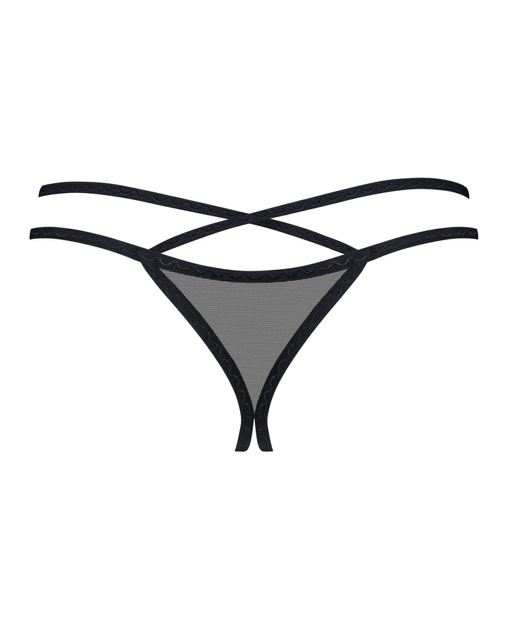 Crtochless thong with crossing straps