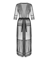 Black, long peignoir