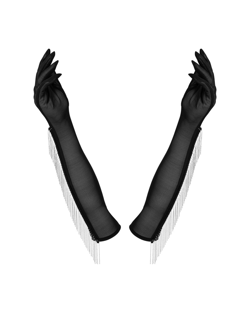 Gloves with silver beads