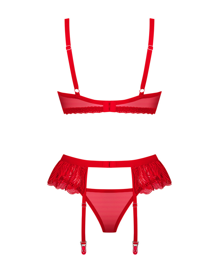 Red set with garter belt