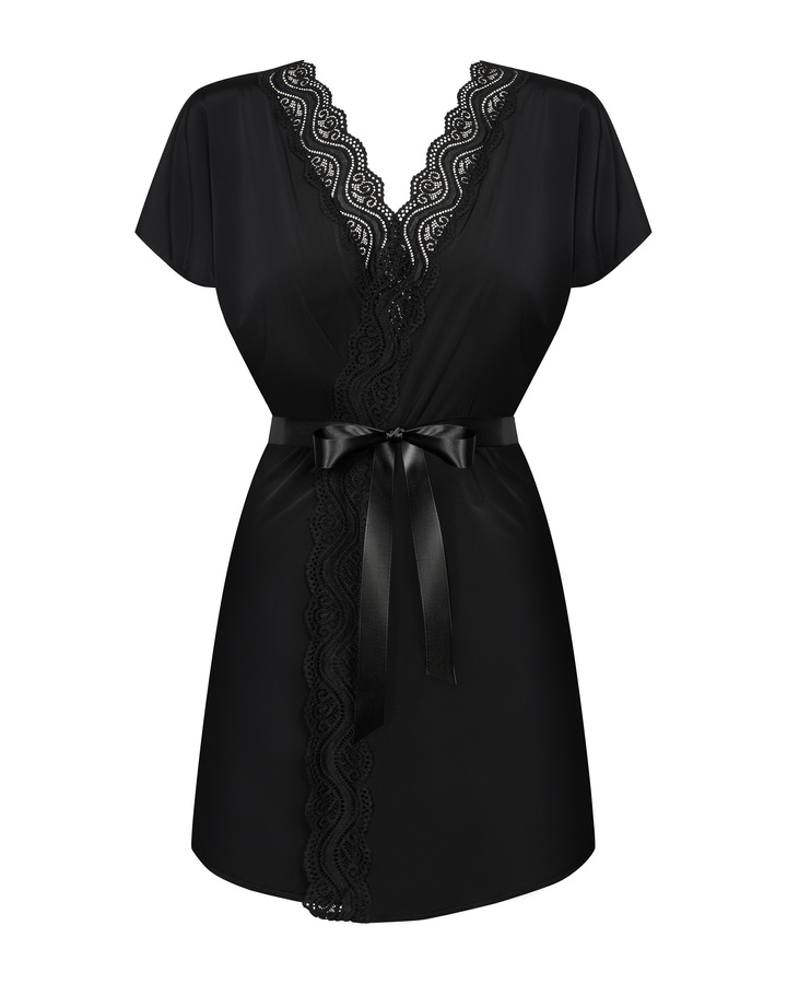 Elegant, black peignoir