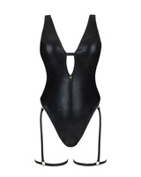 Black one-piece swimsuit